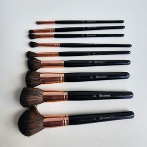 BH COSMETICS 9 Piece Holographic Black  Makeup Brush Set Face Eyes